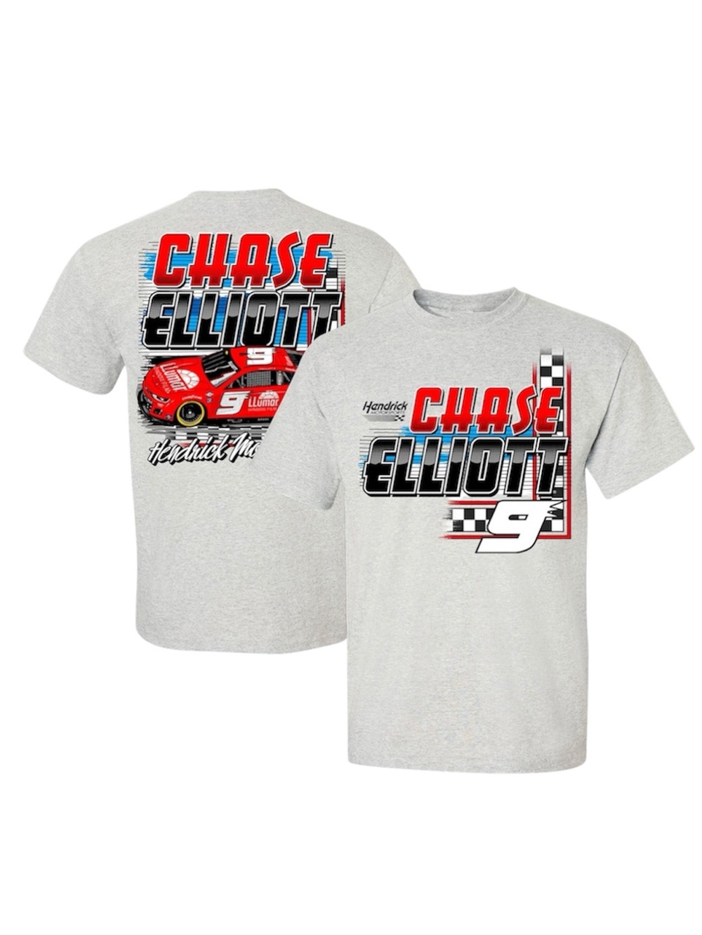 Chase Elliott Hendrick Motorsports Team Collection Lumar Finish Line Shirt Ash
